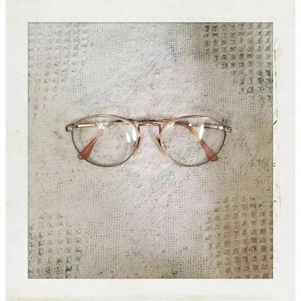 Vintage 80s Gold Rim Prescrption Eye Glasses Italy